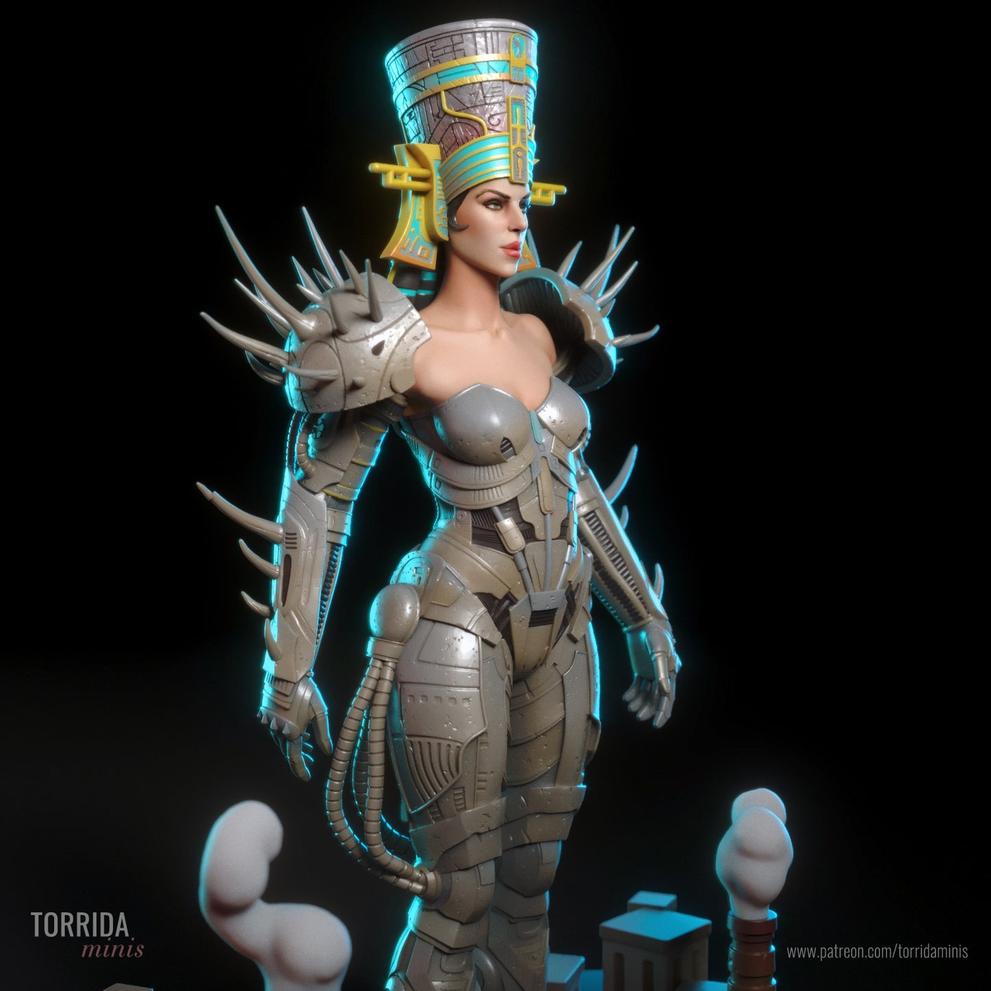 Empress Ishtar Sculpture (75mm to 500mm) - Unassembled/Unpainted/3D Print