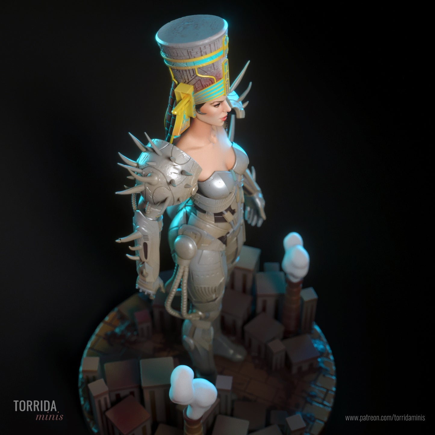 Empress Ishtar Sculpture (75mm to 500mm) - Unassembled/Unpainted/3D Print