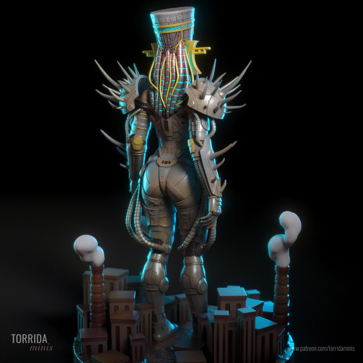 Empress Ishtar Sculpture (75mm to 500mm) - Unassembled/Unpainted/3D Print