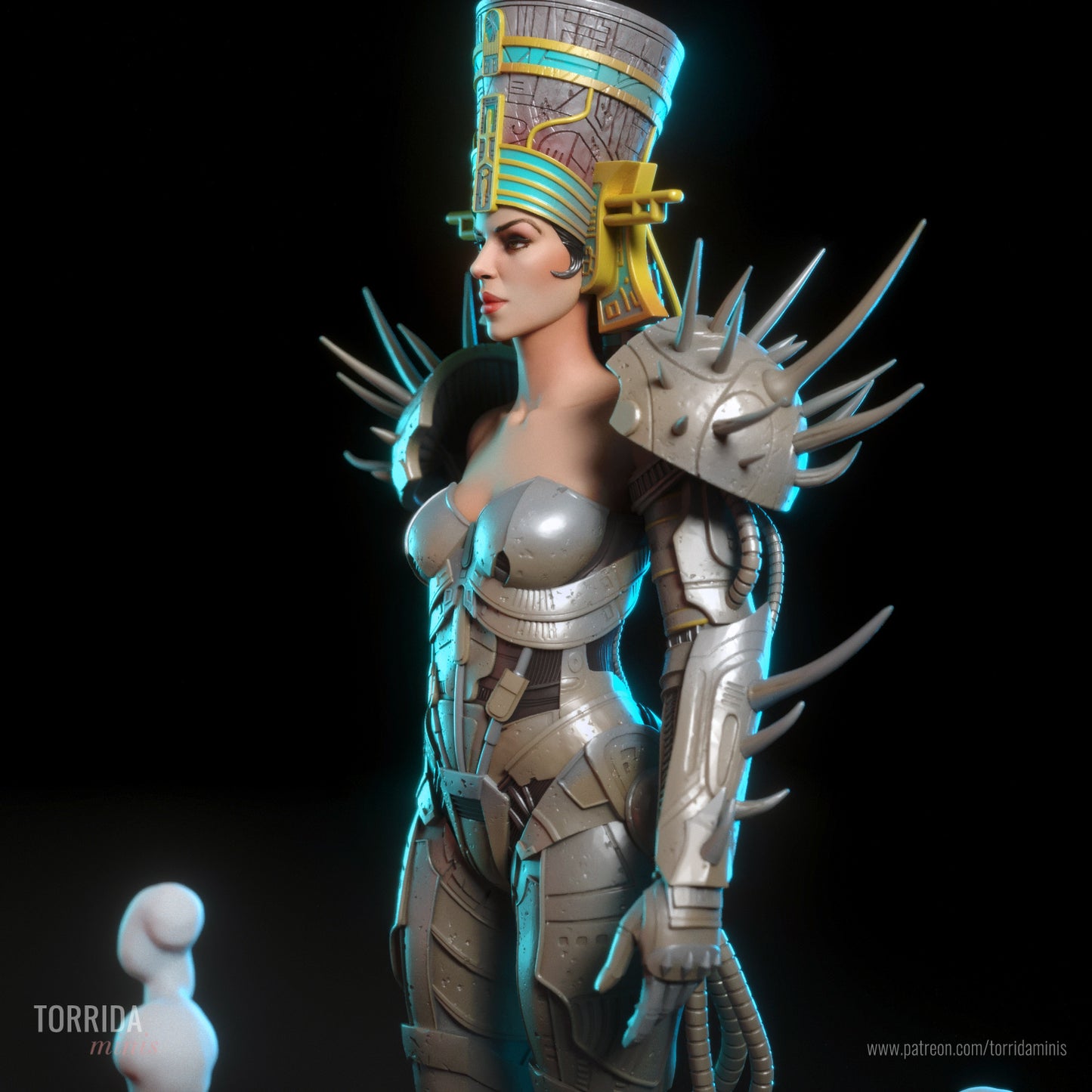 Empress Ishtar Sculpture (75mm to 500mm) - Unassembled/Unpainted/3D Print