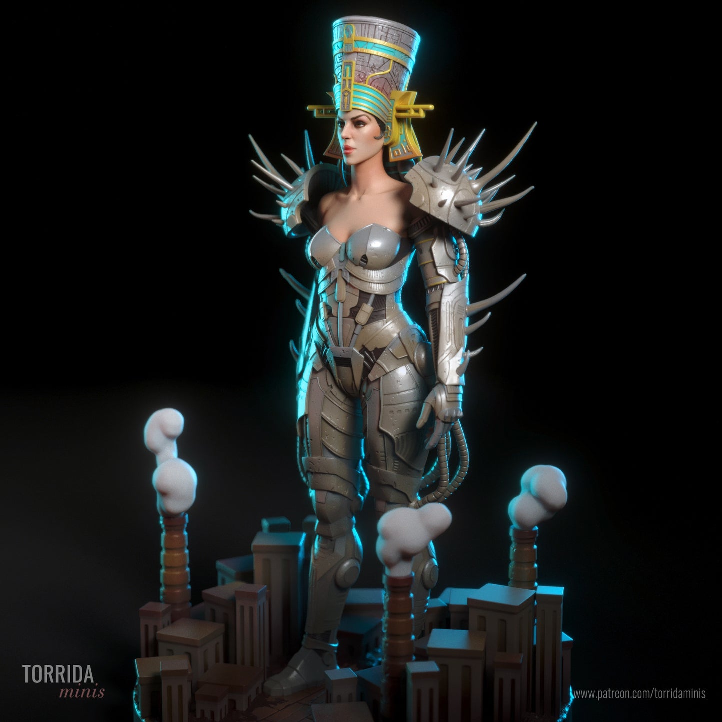Empress Ishtar Sculpture (75mm to 500mm) - Unassembled/Unpainted/3D Print