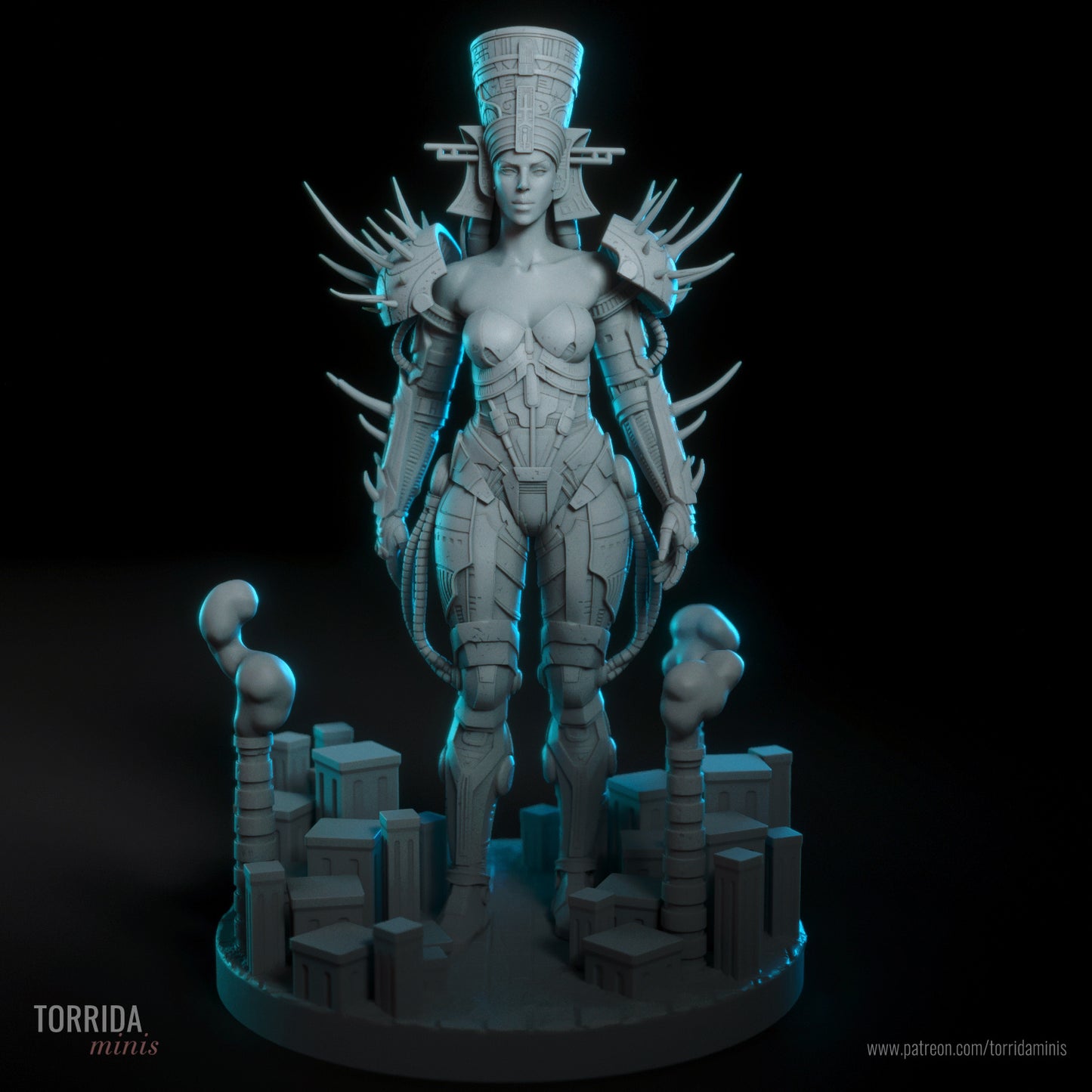 Empress Ishtar Sculpture (75mm to 500mm) - Unassembled/Unpainted/3D Print
