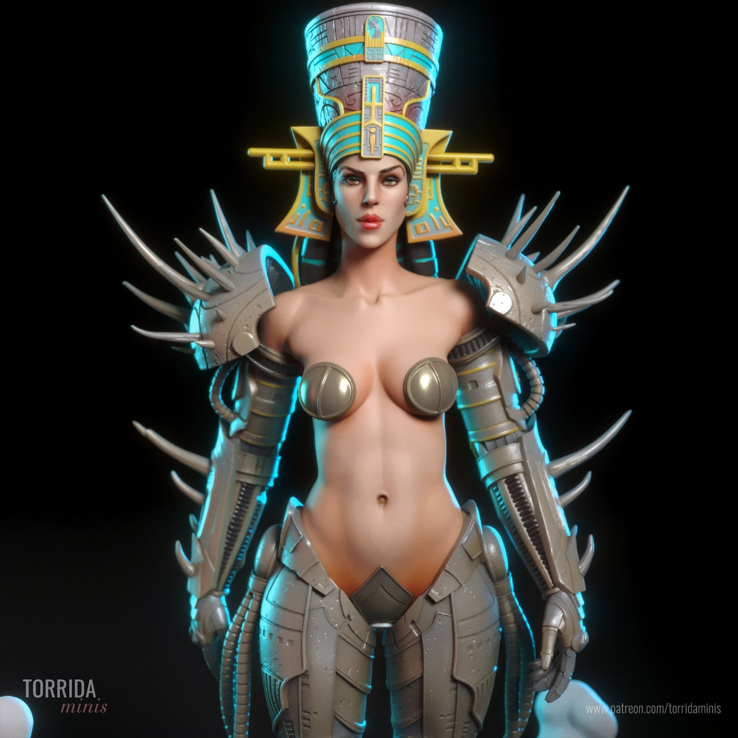Empress Ishtar Sculpture (75mm to 500mm) - Unassembled/Unpainted/3D Print