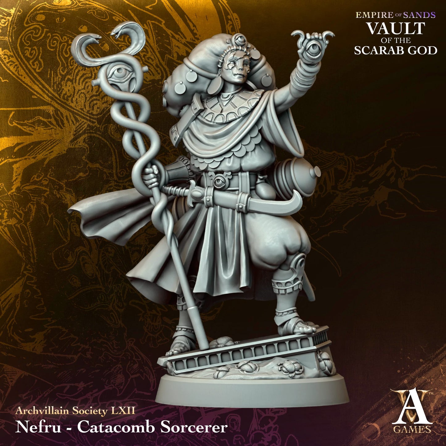 Nefru - Catacomb Sorcerer - Empire of Sands - Vault of the Scarab God - TTRPG - Wargaming - Dungeons and Dragons
