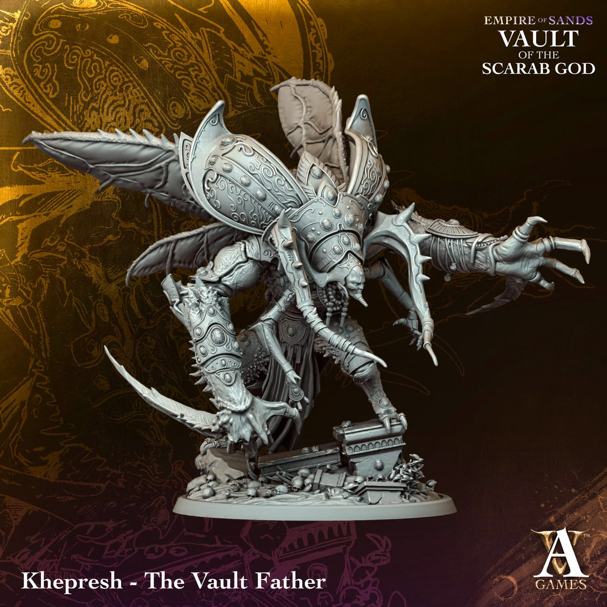Khepresh - Le Père des Cryptes - Empire des Sables - Crypte du Dieu Scarabée - Rois des Tombes - JDR - Wargame - Grimdark