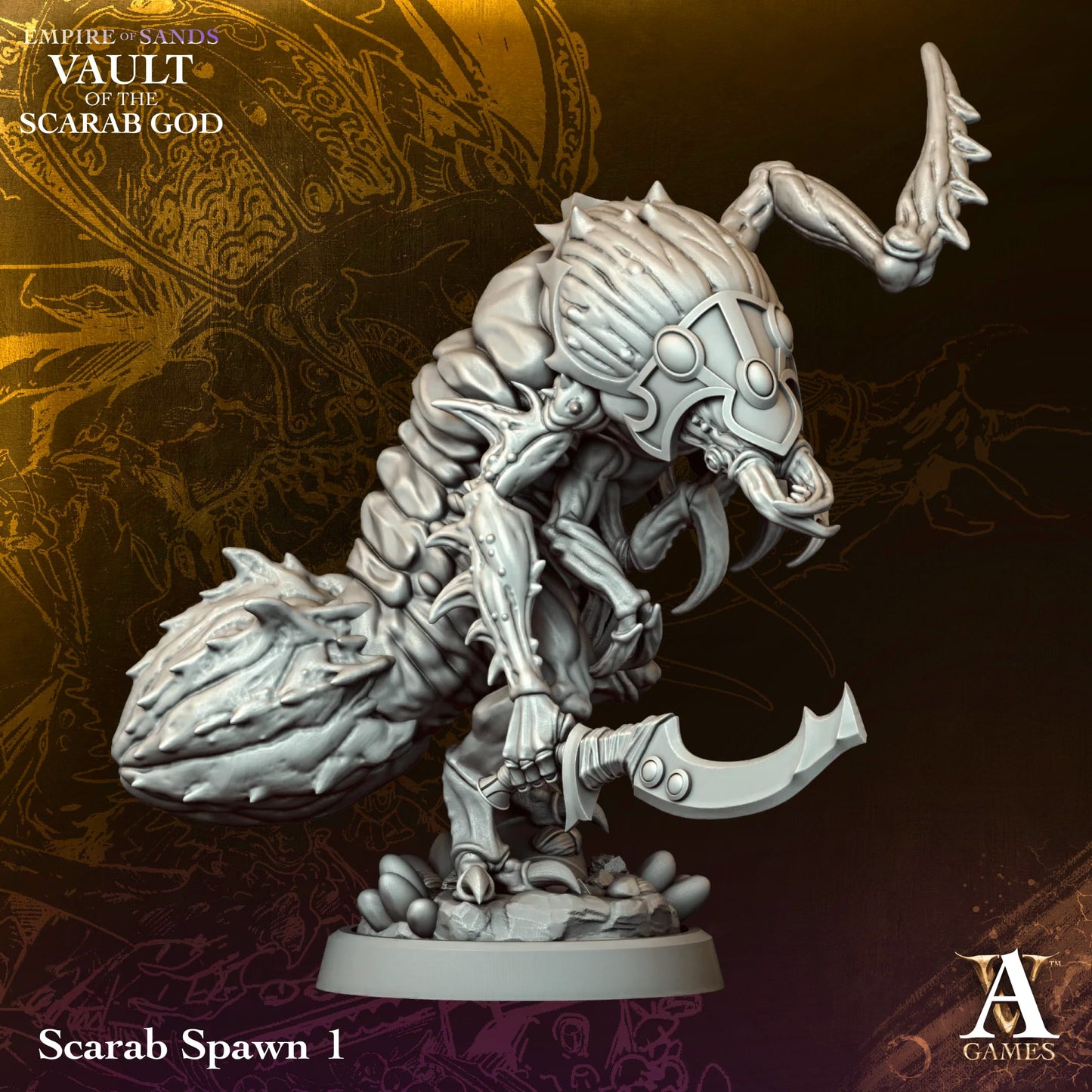 Scarab Spawn (x4) - Tomb Kings - Empire of Sands - Vault of the Scarab God - TTRPG - Wargaming - Dungeons and Dragons