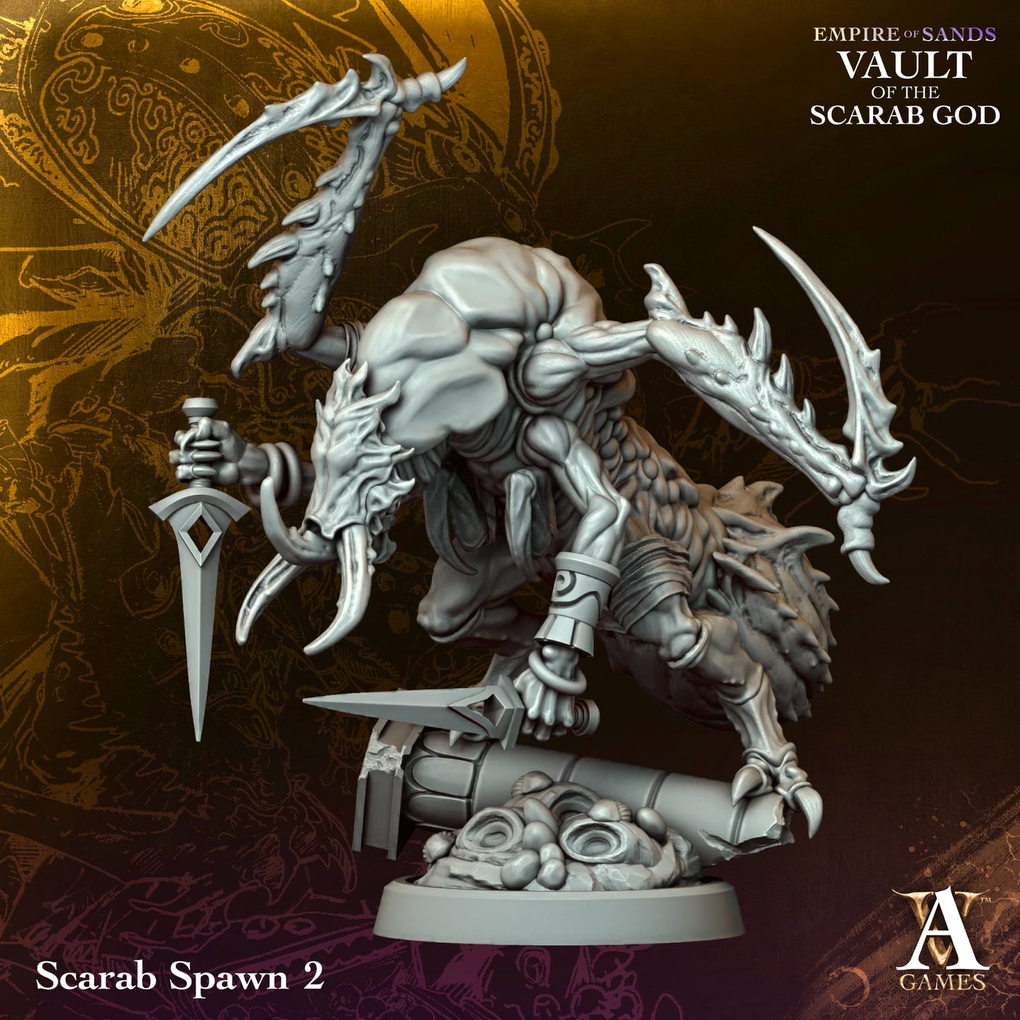 Scarab Spawn (x4) - Tomb Kings - Empire of Sands - Vault of the Scarab God - TTRPG - Wargaming - Dungeons and Dragons