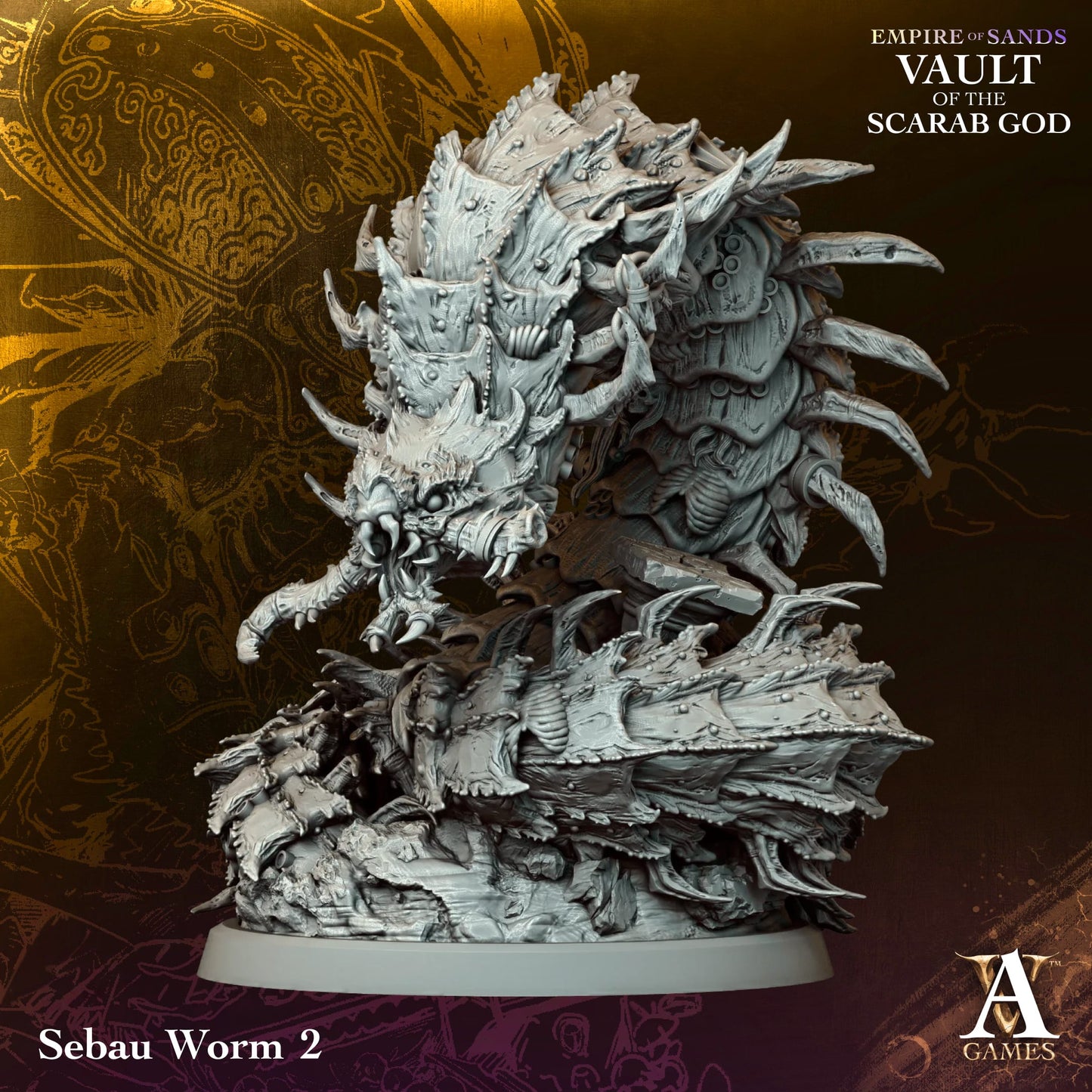 Sebau Worm - Empire of Sands - Vault of the Scarab God - Tomb Kings - TTRPG - Wargaming - Dungeons and Dragons