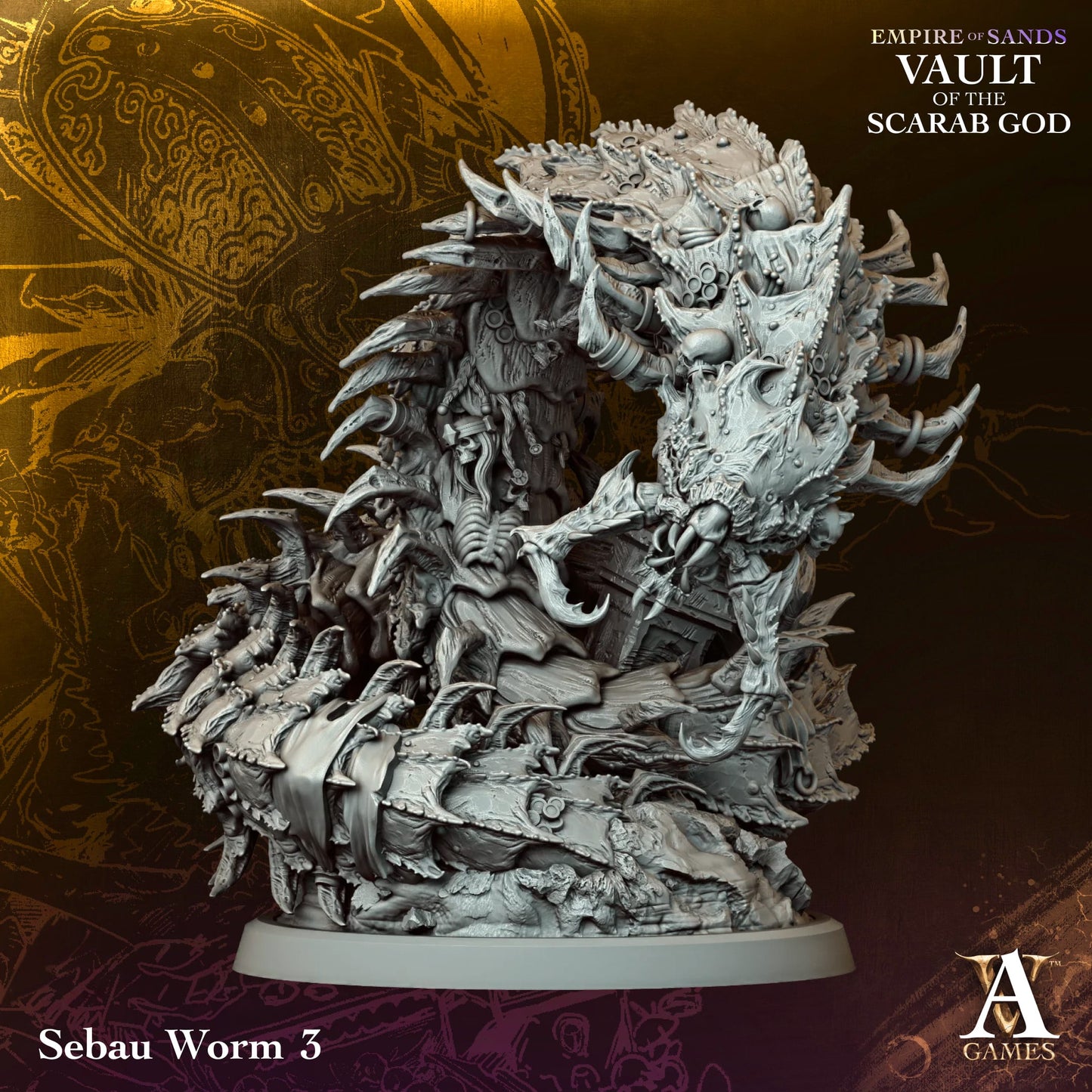 Sebau Worm - Empire of Sands - Vault of the Scarab God - Tomb Kings - TTRPG - Wargaming - Dungeons and Dragons