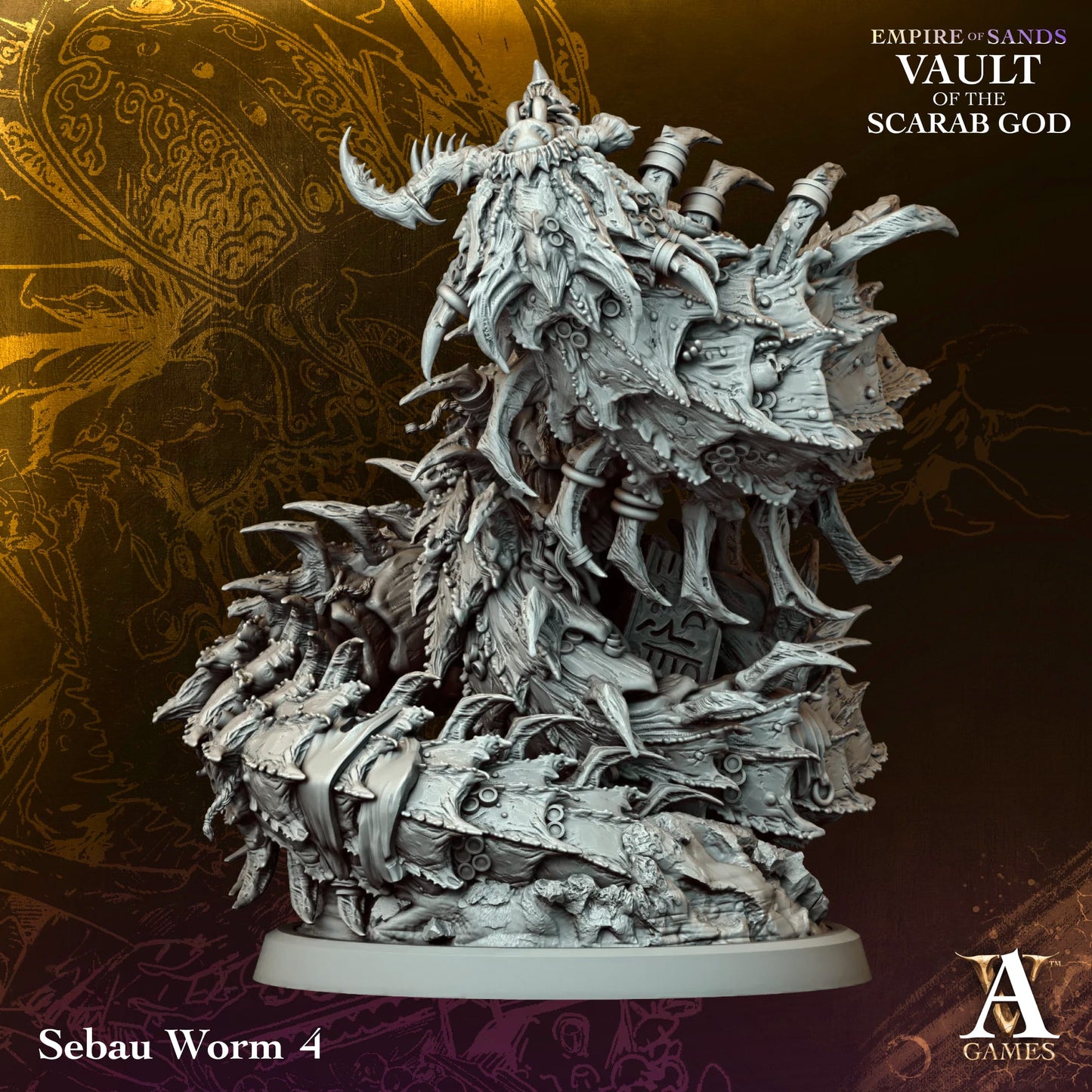 Sebau Worm - Empire of Sands - Vault of the Scarab God - Tomb Kings - TTRPG - Wargaming - Dungeons and Dragons