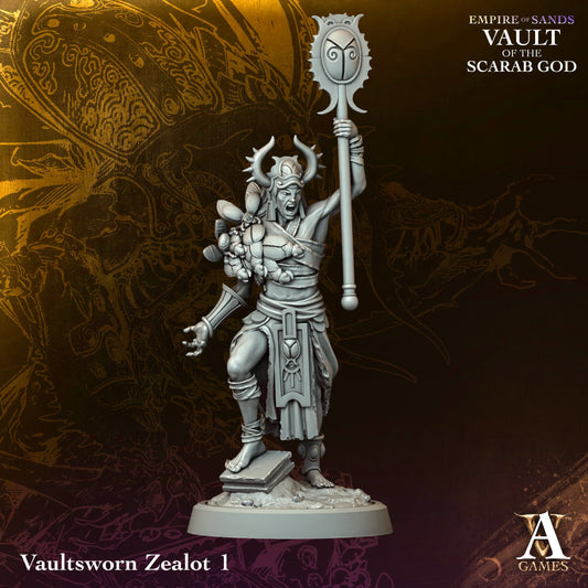 Vaultsworn Zealot (x4) Empire of Sands - Vault of the Scarab God - Tomb Kings - TTRPG - Wargaming - Dungeons and Dragons