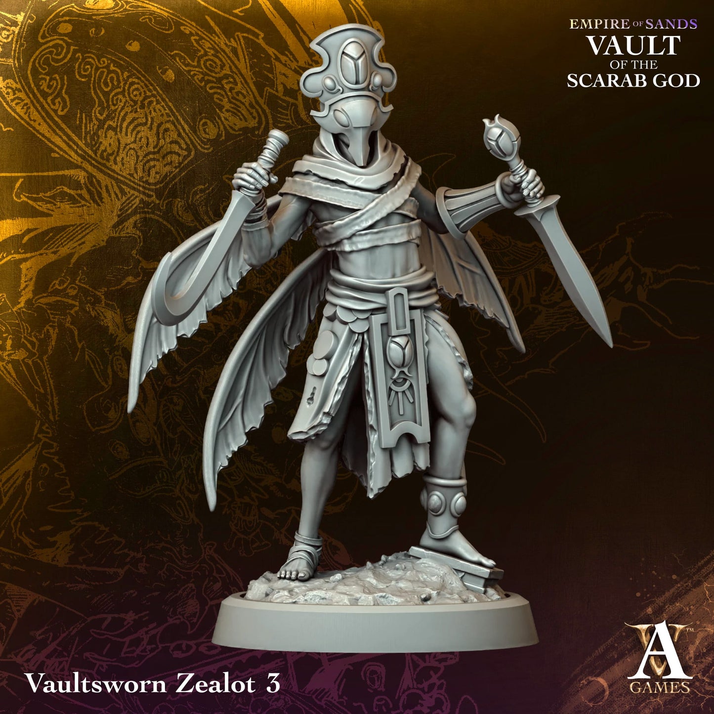Vaultsworn Zealot (x4) Empire of Sands - Vault of the Scarab God - Tomb Kings - TTRPG - Wargaming - Dungeons and Dragons