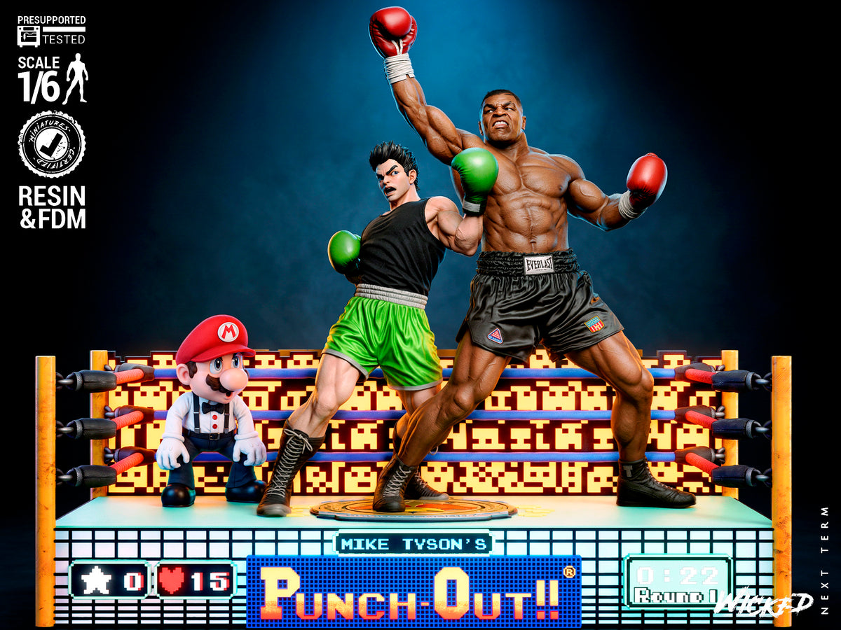 Mike Tyson vs Little Mac Diorama(75mm to 500mm) - Unassembled/Unpainted/3D Print