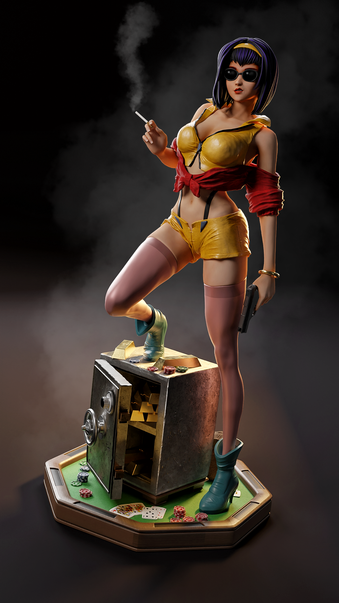 Miss Faye Valentine Sculpture (75mm to 500mm) - Unassembled/Unpainted/3D Print