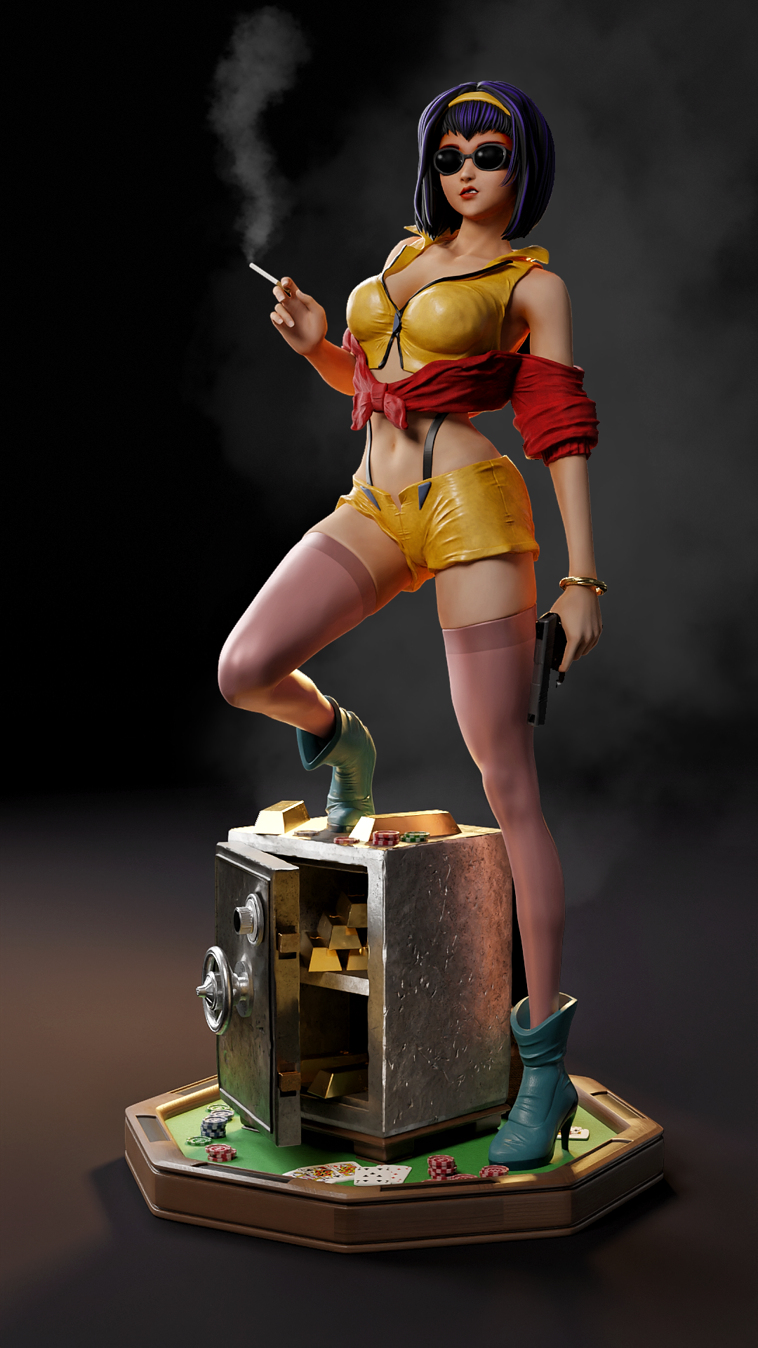 Miss Faye Valentine Sculpture (75mm to 500mm) - Unassembled/Unpainted/3D Print