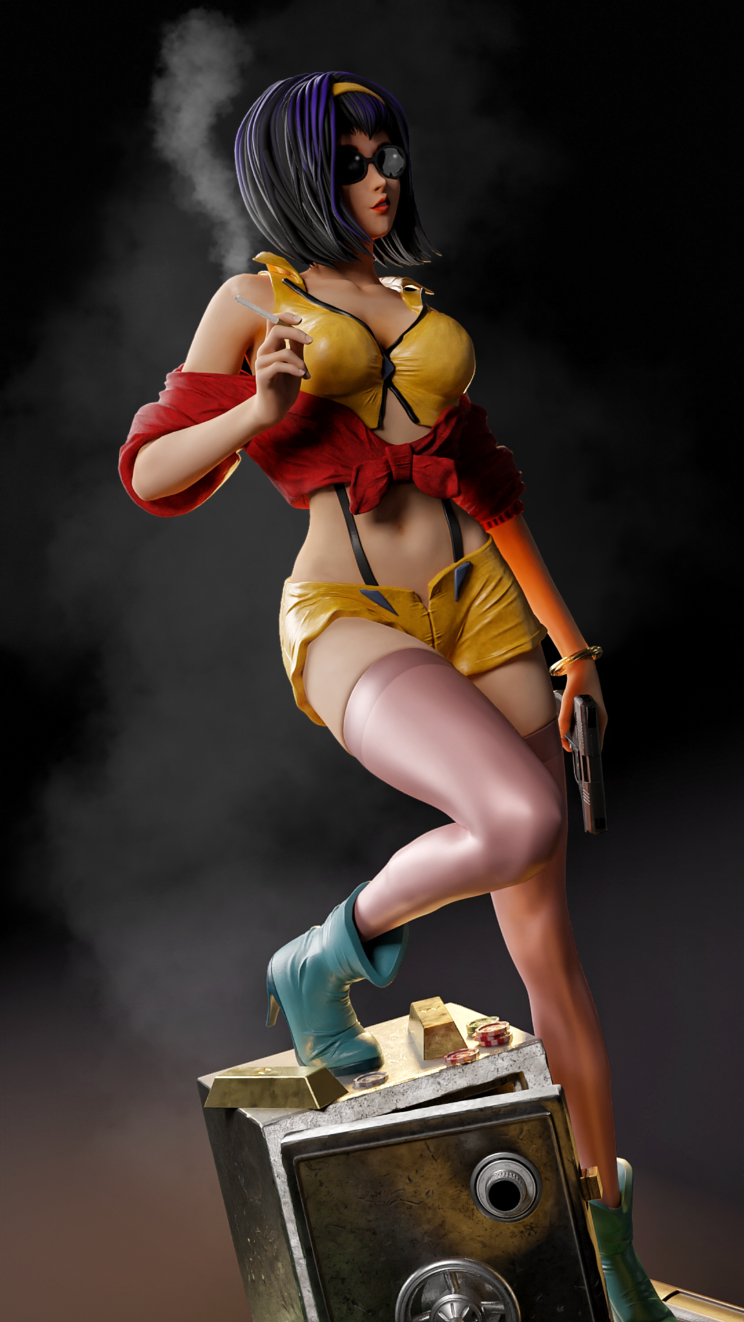 Miss Faye Valentine Sculpture (75mm to 500mm) - Unassembled/Unpainted/3D Print