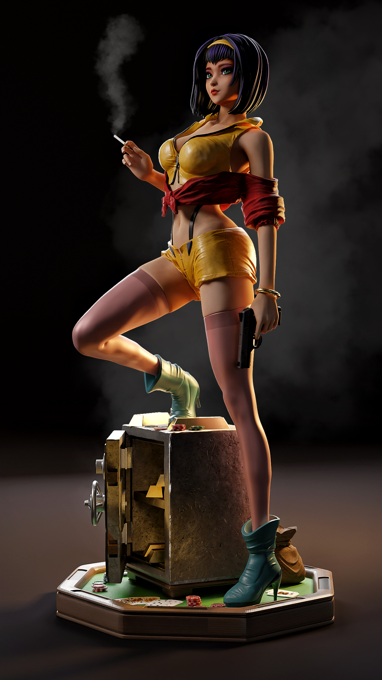 Miss Faye Valentine Sculpture (75mm to 500mm) - Unassembled/Unpainted/3D Print