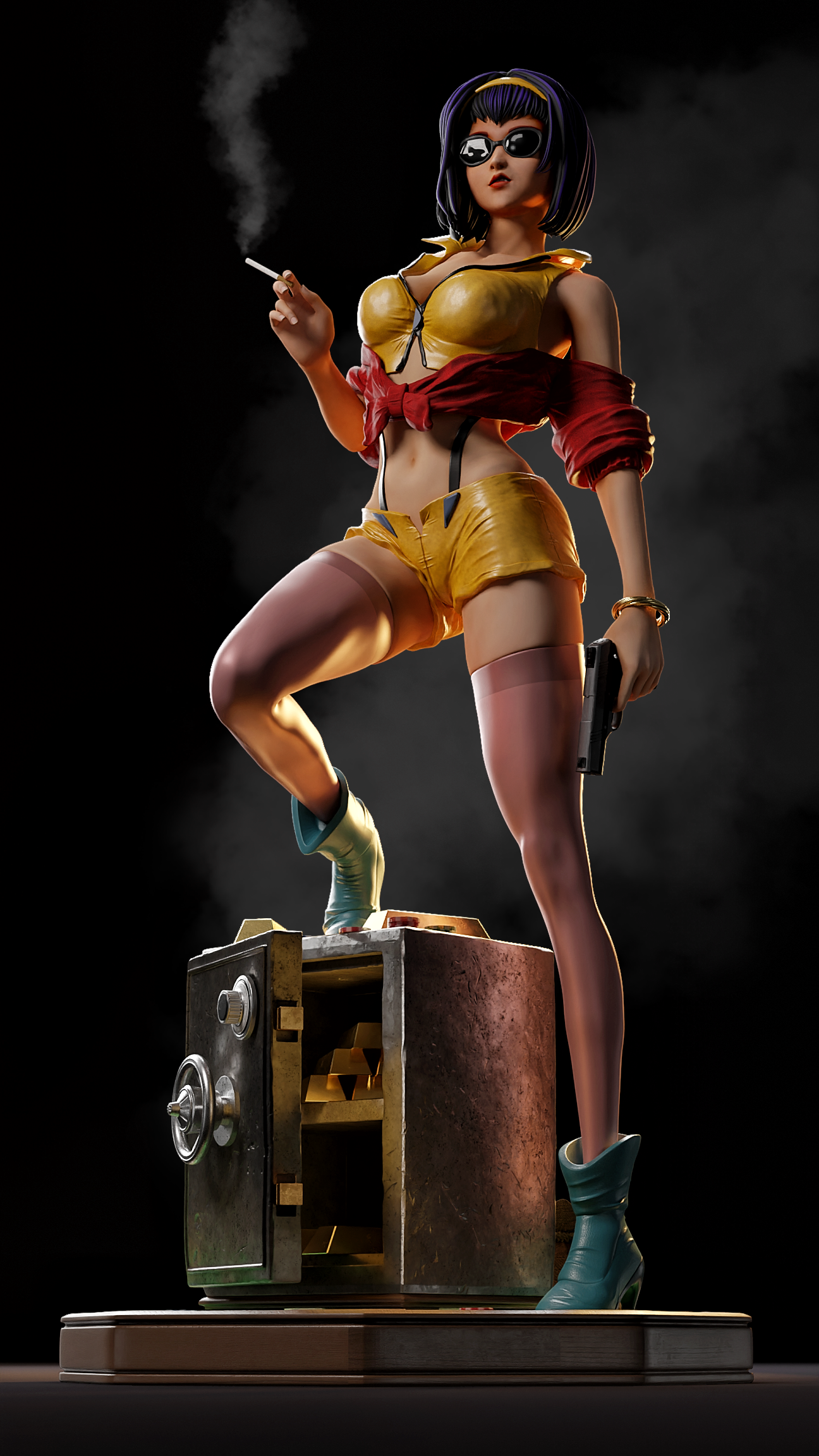 Miss Faye Valentine Sculpture (75mm to 500mm) - Unassembled/Unpainted/3D Print
