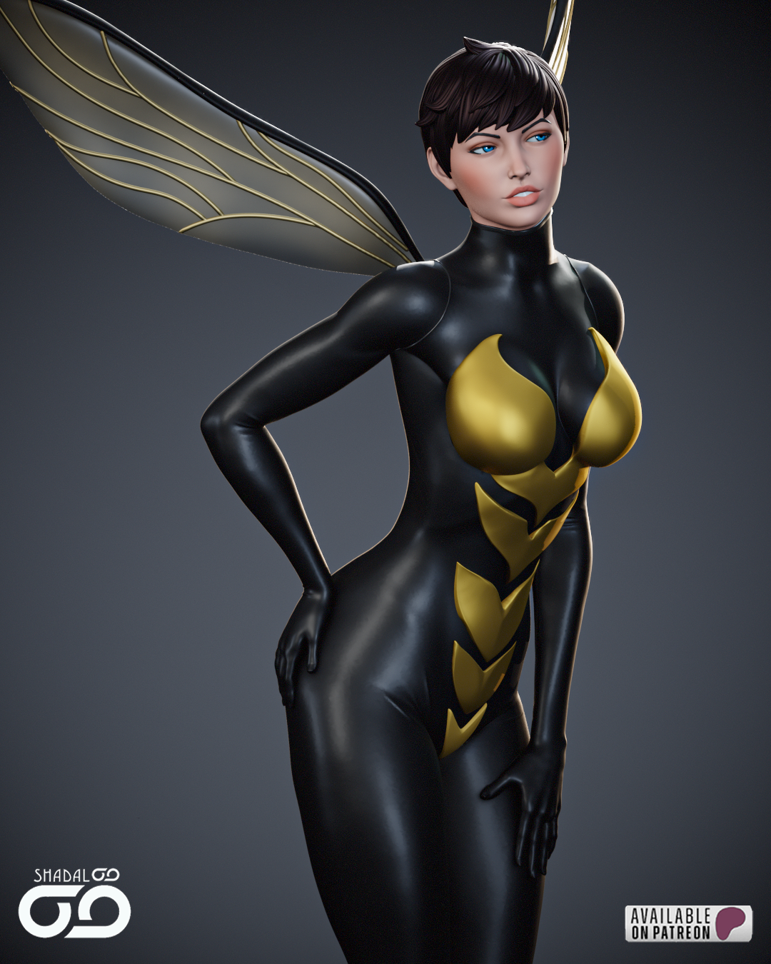 Wasp NSFW Sculpture (75mm to 500mm) - Unassembled/Unpainted/3D Print
