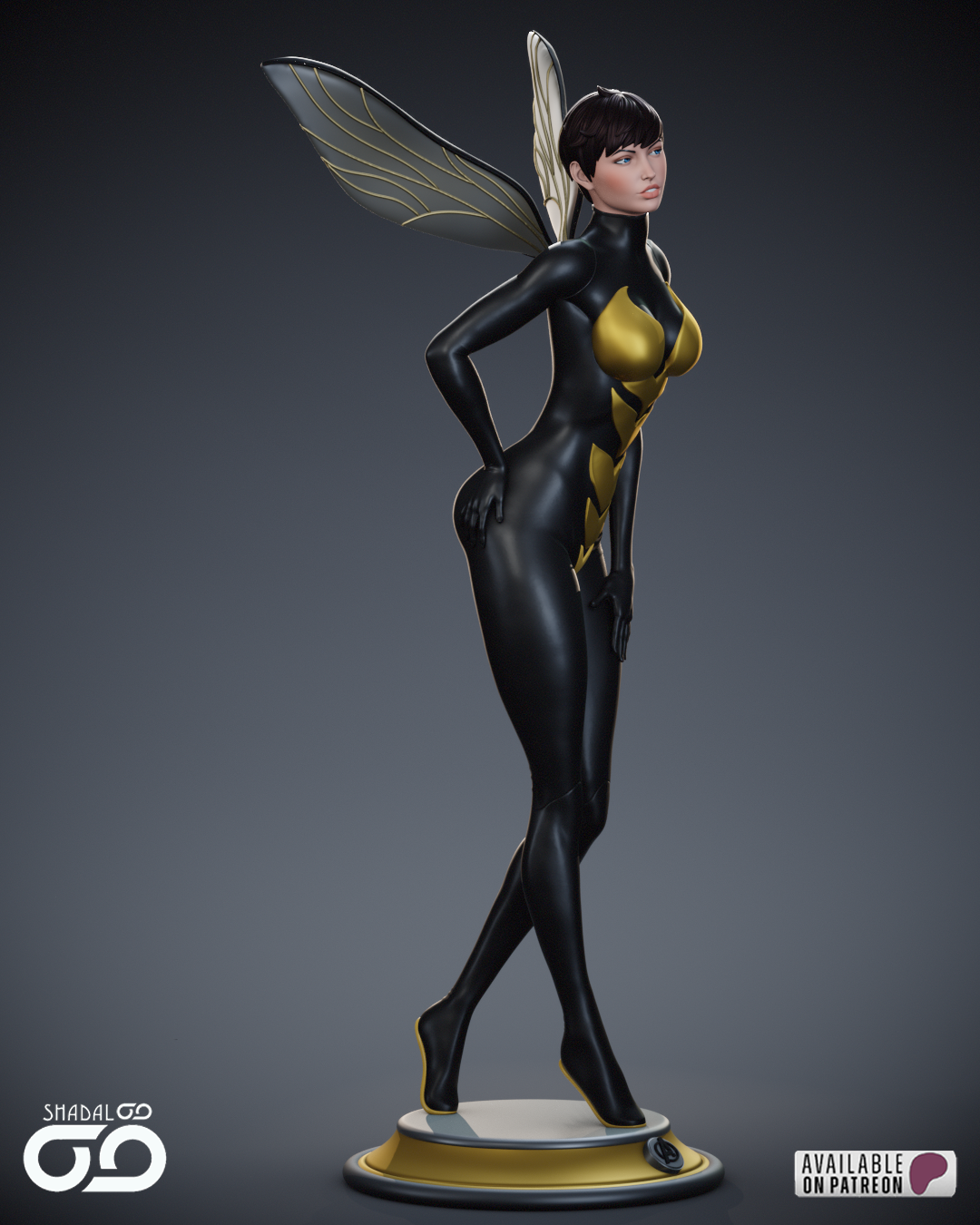 Wasp NSFW Sculpture (75mm to 500mm) - Unassembled/Unpainted/3D Print