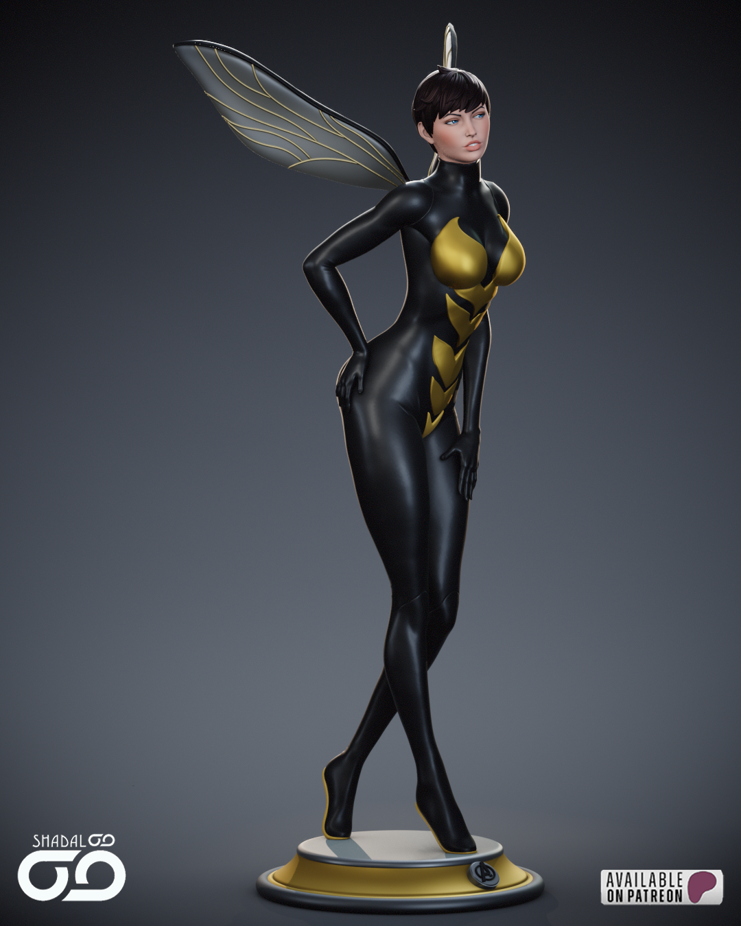 Wasp NSFW Sculpture (75mm to 500mm) - Unassembled/Unpainted/3D Print