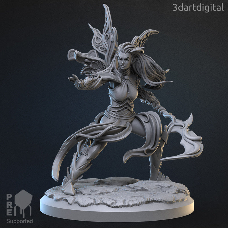 Faerie Warrior female - by 3dartDigital - Tabletop RPG Miniature - Roleplaying 3D Printed Fantasy Mini