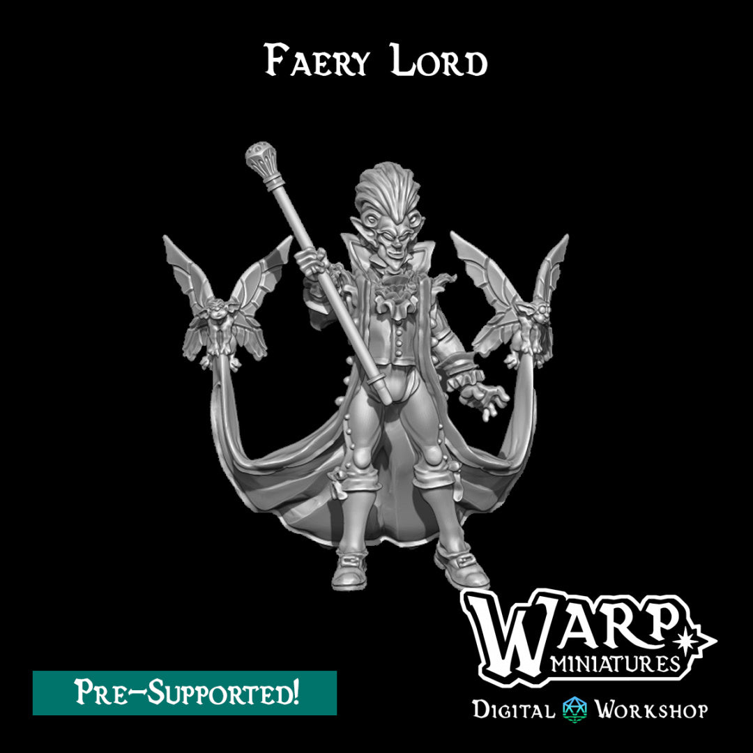 Faery Lord - Dungeons and Dragons - by Warp Minis- Tabletop RPG Miniature - Roleplaying 3D Printed Fantasy Mini