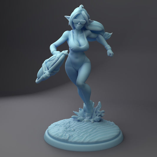 Fey Watch Karina - Elven Life Guard - by Twin Raven - Tabletop RPG Miniature - Roleplaying 3D Printed Fantasy Mini