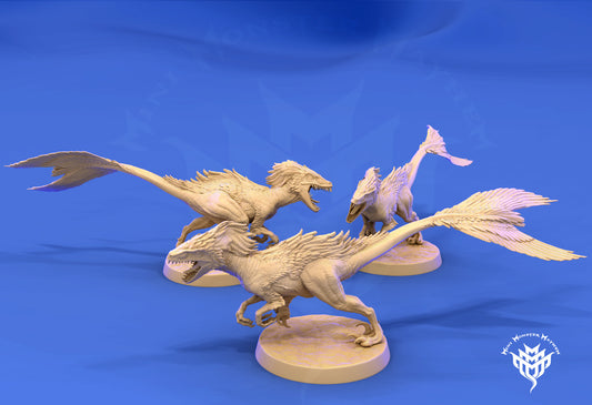 Feathered Raptor - by Mini Monster Mayhem- Tabletop RPG Miniature - Roleplaying 3D Printed Fantasy Mini