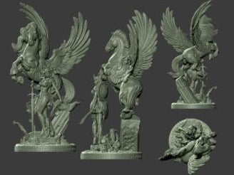 Pegasus Female Perseus Sculpture - by Creative Geek - Tabletop RPG Miniature - Roleplaying 3D Printed Fantasy Mini