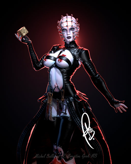 Female Pinhead - Hellraiser - by Creative Geek - Tabletop RPG Miniature - Roleplaying 3D Printed Fantasy Mini