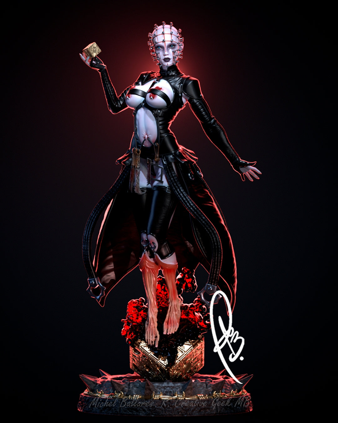 Female Pinhead - Hellraiser - by Creative Geek - Tabletop RPG Miniature - Roleplaying 3D Printed Fantasy Mini