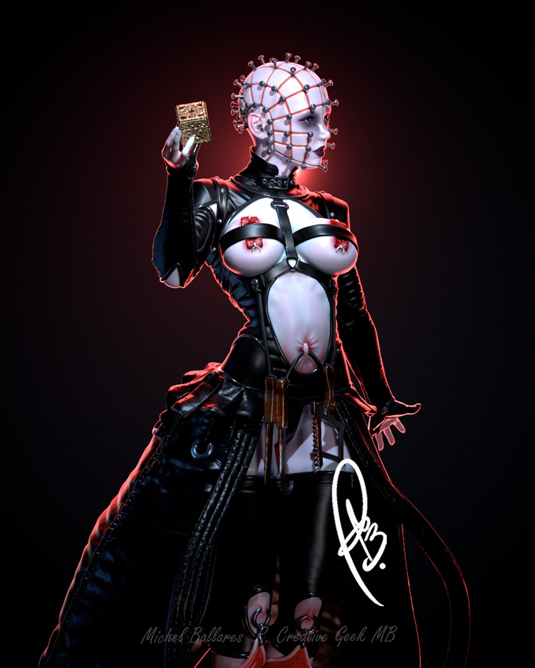 Female Pinhead - Hellraiser - by Creative Geek - Tabletop RPG Miniature - Roleplaying 3D Printed Fantasy Mini