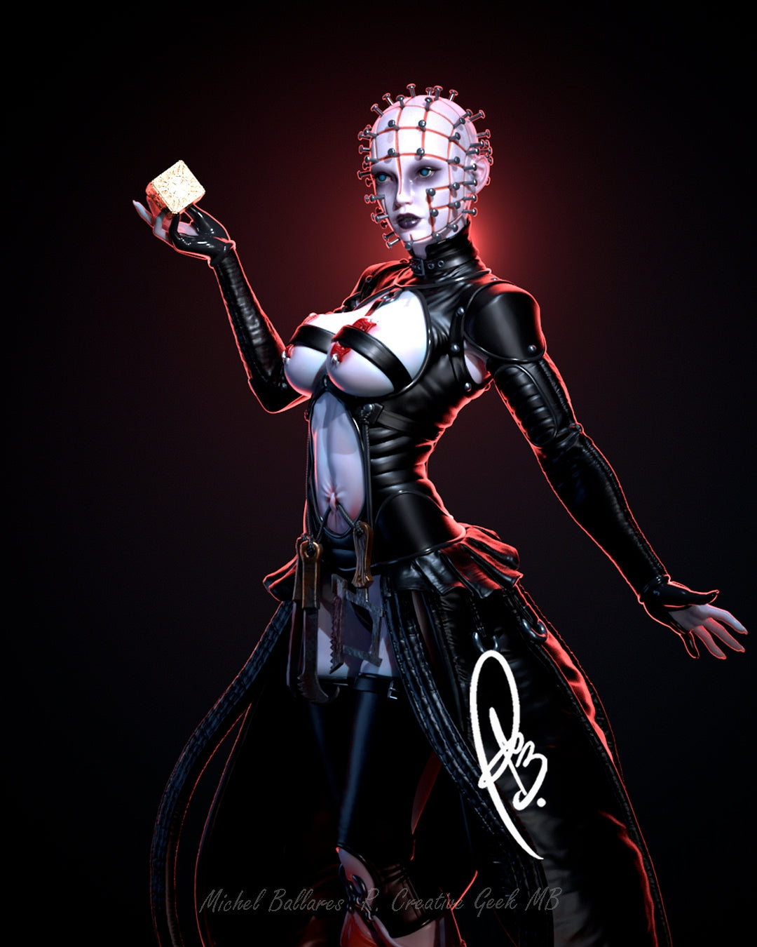 Female Pinhead - Hellraiser - by Creative Geek - Tabletop RPG Miniature - Roleplaying 3D Printed Fantasy Mini