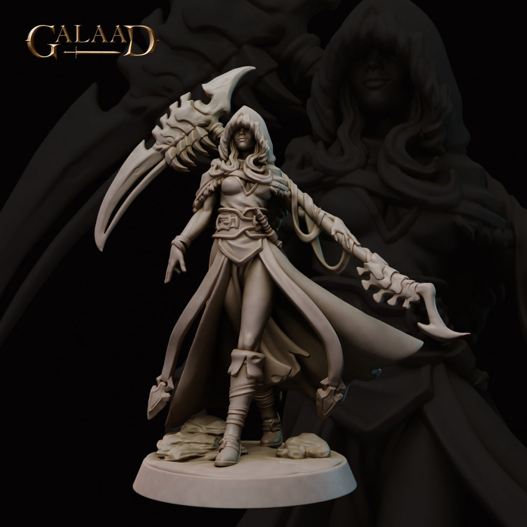 Female Reaper Northern - by Galaad Miniatures - Tabletop RPG Miniature - Roleplaying 3D Printed Fantasy Mini