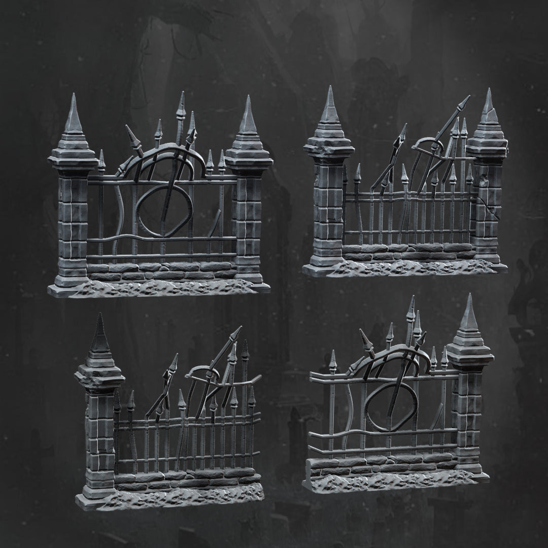 Fences Gates - Scatter Terrain - Dungeons and Dragons - Lord of the Rings - RPG Miniatures - by Monolith Arts - Tabletop RPG Miniature - Roleplaying 3D Printed Fantasy Mini