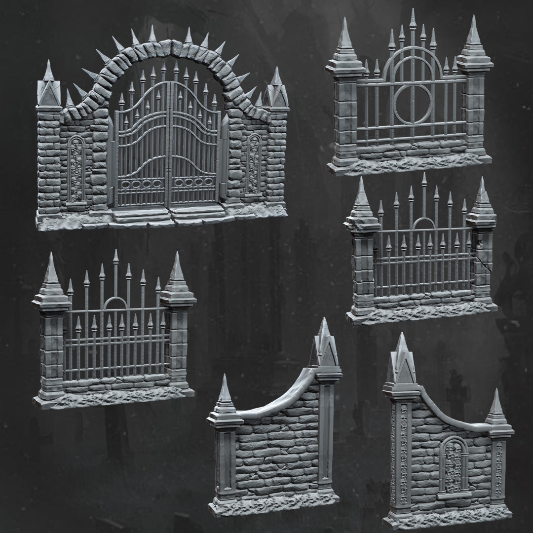 Fences Gates - Scatter Terrain - Dungeons and Dragons - Lord of the Rings - RPG Miniatures - by Monolith Arts - Tabletop RPG Miniature - Roleplaying 3D Printed Fantasy Mini