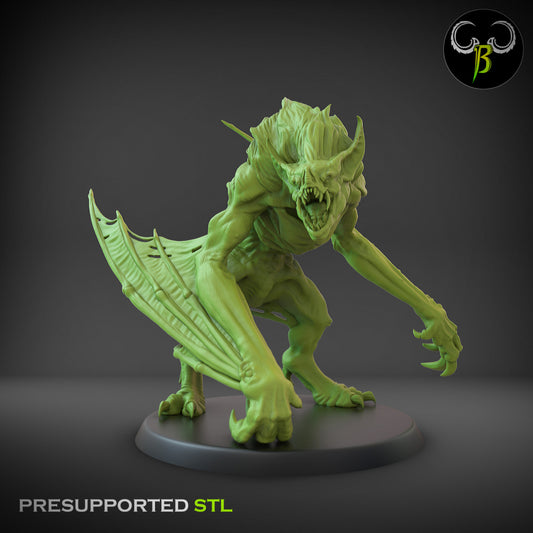 Feral Vampire - Undead - by ClayBeast Creations - Tabletop RPG Miniature - Roleplaying 3D Printed Fantasy Mini