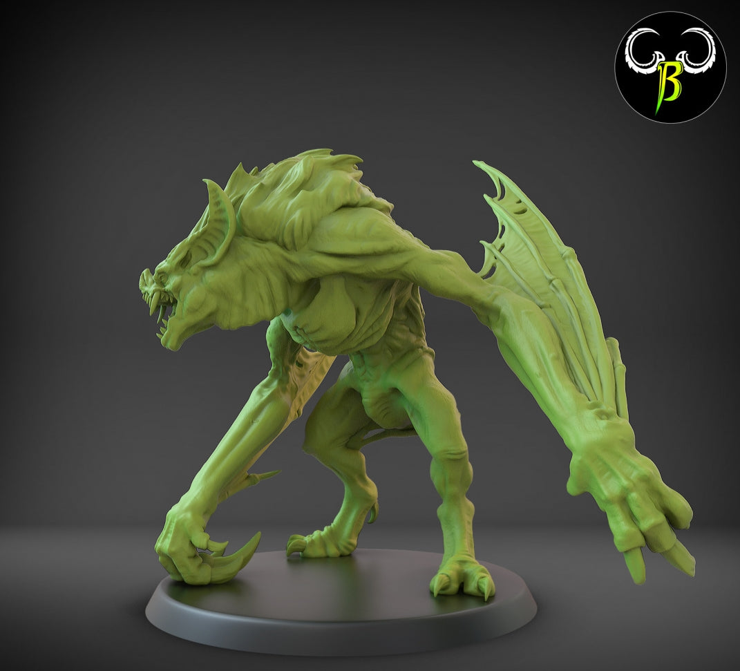 Feral Vampire - Undead - by ClayBeast Creations - Tabletop RPG Miniature - Roleplaying 3D Printed Fantasy Mini