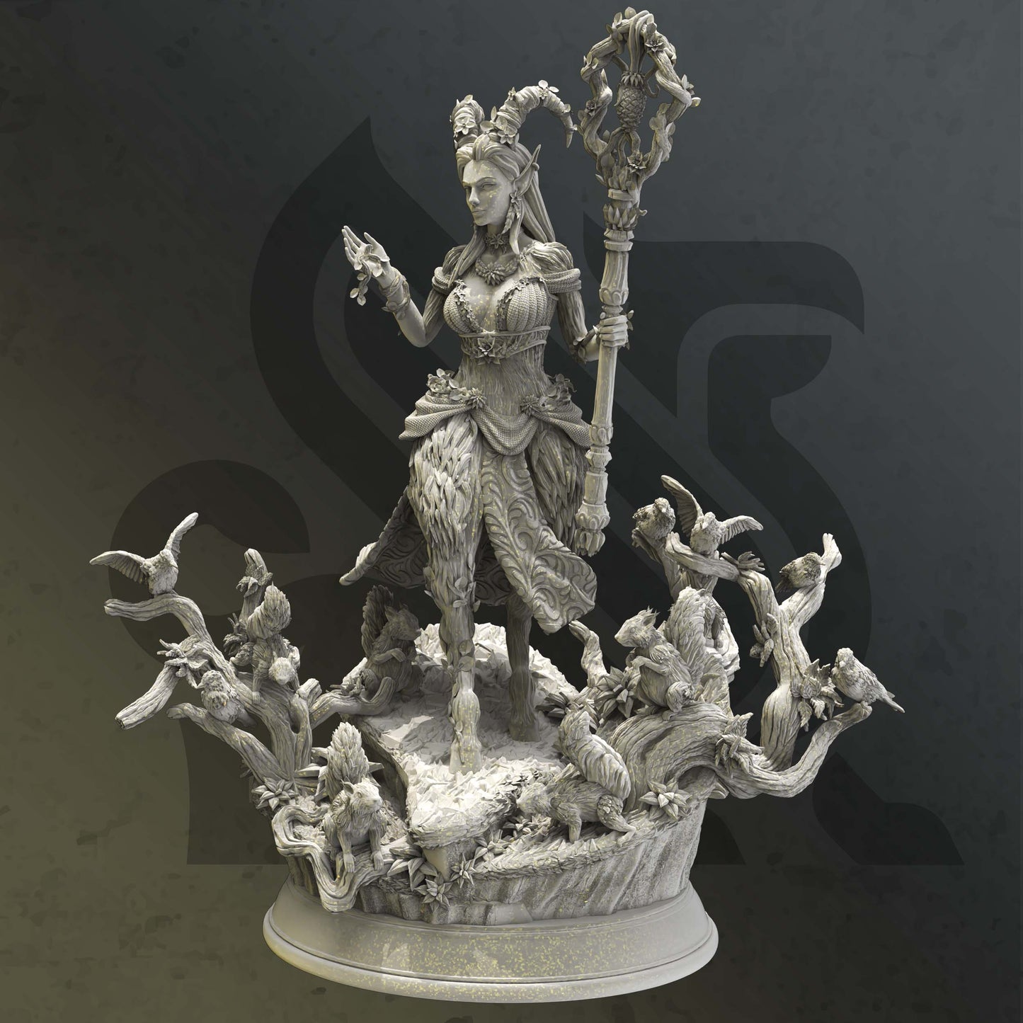 Fey-touched Faun Goddess - Renmaeth - Dungeons and Dragons - by DM Stash- Tabletop RPG Miniature - Roleplaying 3D Printed Fantasy Mini