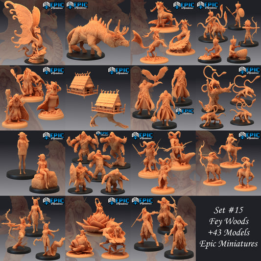 Fey Woods Set / Fairy Forest Encounter Collection - by Epic Miniatures - Tabletop RPG Miniature - Roleplaying 3D Printed Fantasy Mini