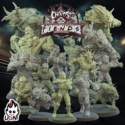 Fiends of Chaos Team - by Ugni Miniatures- Tabletop RPG Miniature - Roleplaying 3D Printed Fantasy Mini