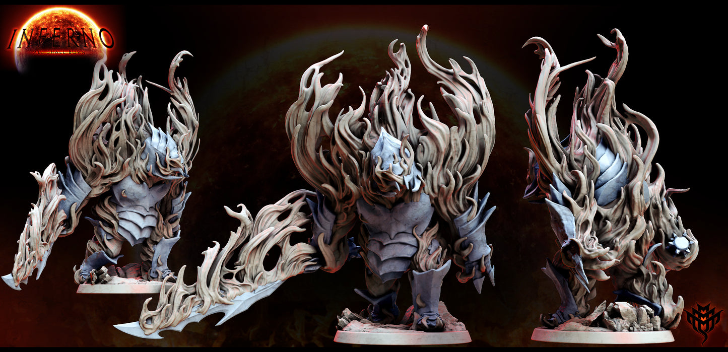 Fire Golem Pose 3 - Fire Elemental - by Mini Monster Mayhem- Tabletop RPG Miniature - Roleplaying 3D Printed Fantasy Mini