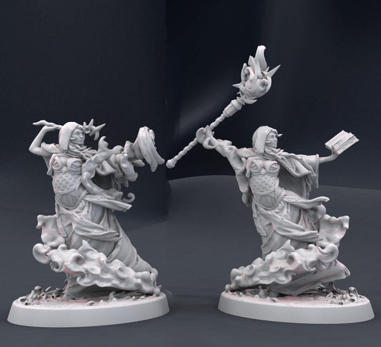 Fire Oracle - Female Mage - by Mini Monster Mayhem- Tabletop RPG Miniature - Roleplaying 3D Printed Fantasy Mini