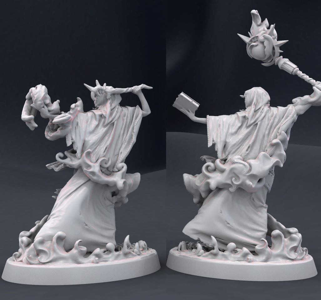 Fire Oracle - Female Mage - by Mini Monster Mayhem- Tabletop RPG Miniature - Roleplaying 3D Printed Fantasy Mini