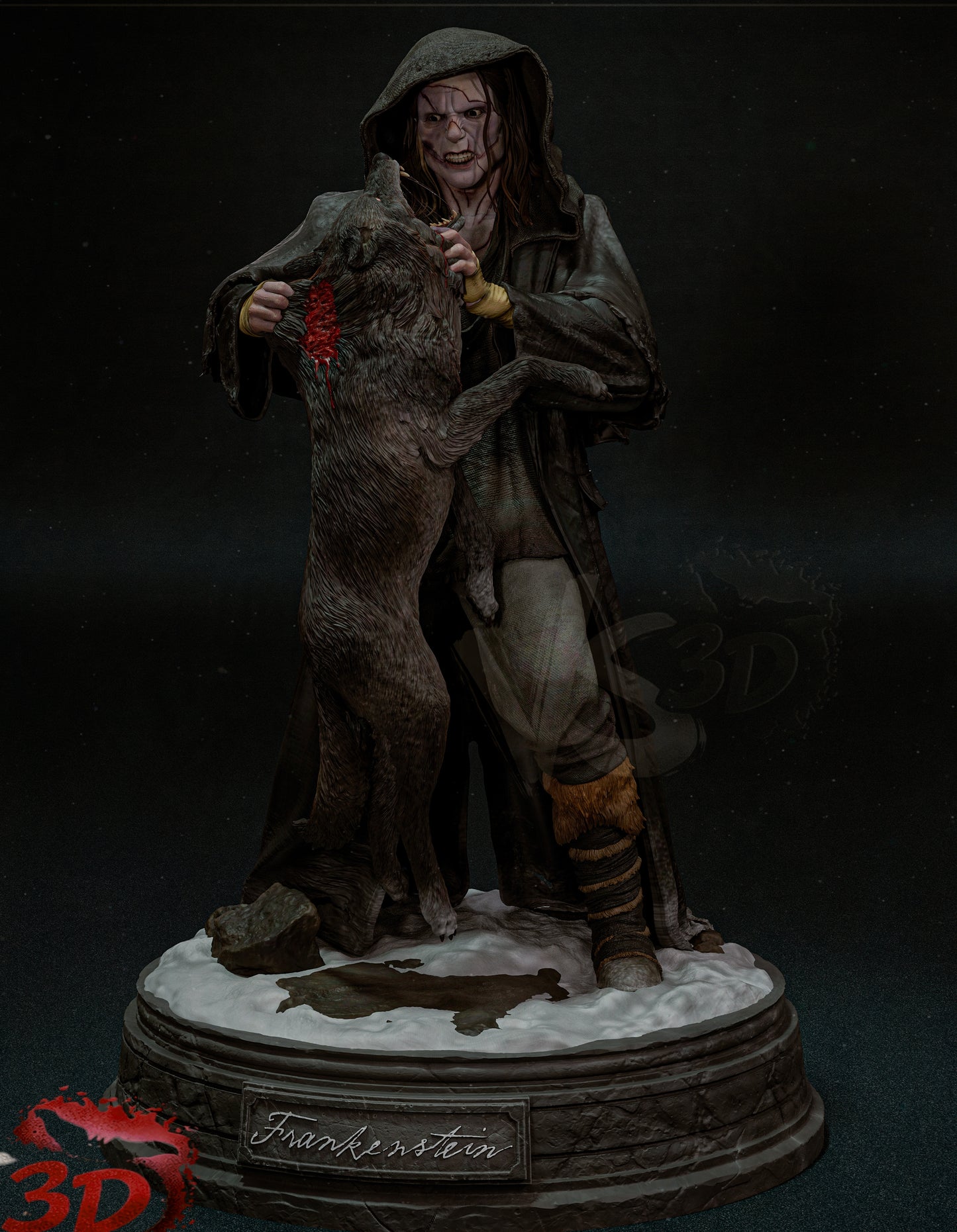 Frankenstein’s Monster Sculpture (75mm to 500mm) - Unassembled/Unpainted/3D Print