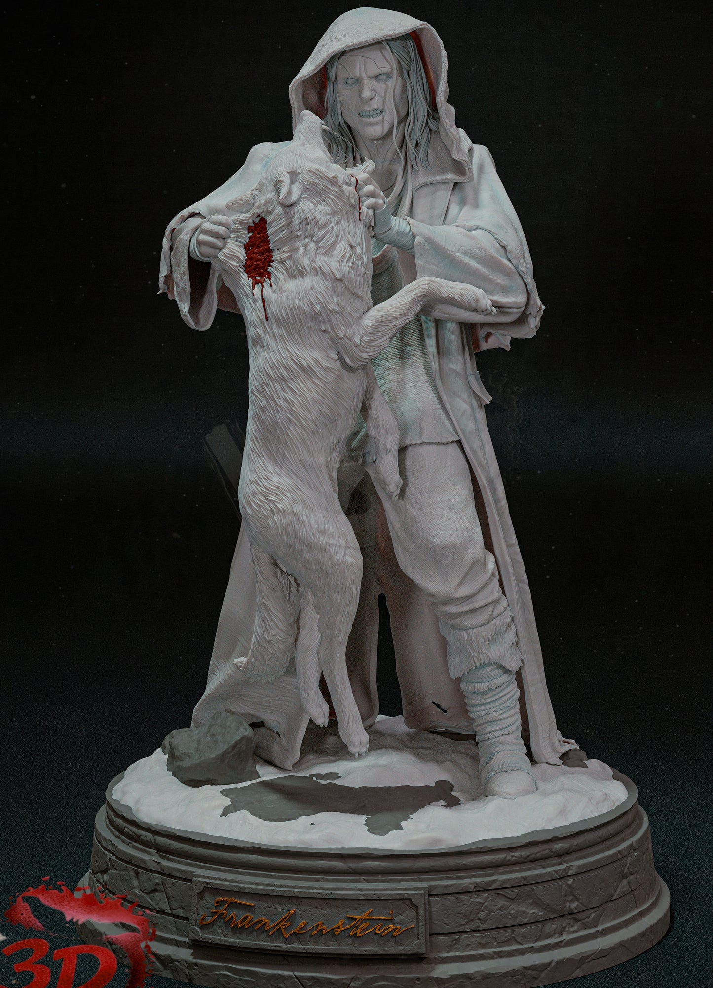 Frankenstein’s Monster Sculpture (75mm to 500mm) - Unassembled/Unpainted/3D Print