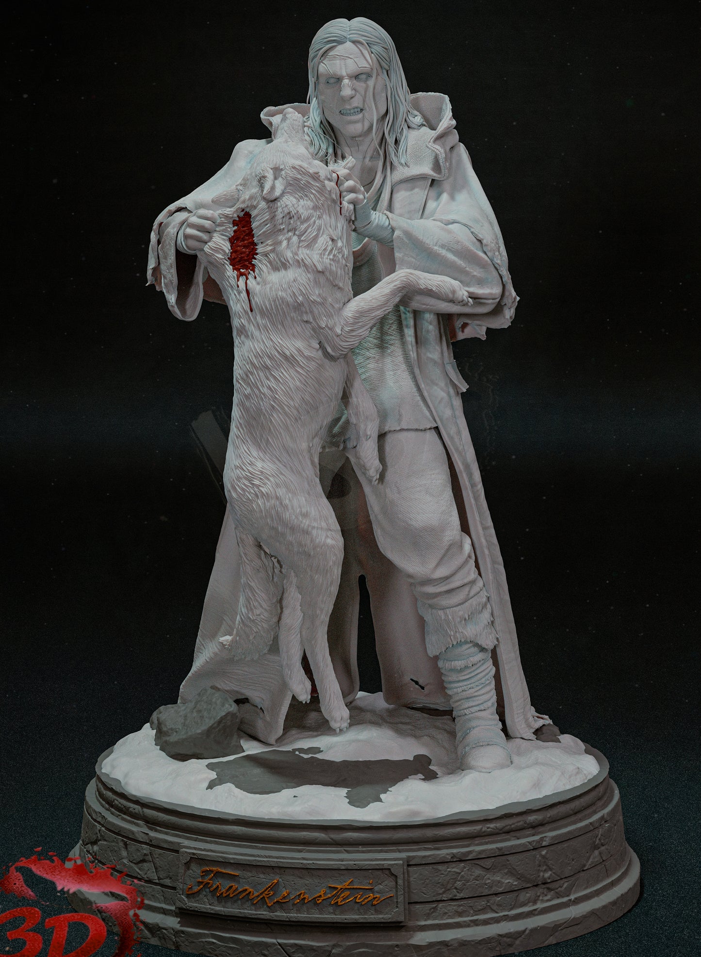 Frankenstein’s Monster Sculpture (75mm to 500mm) - Unassembled/Unpainted/3D Print