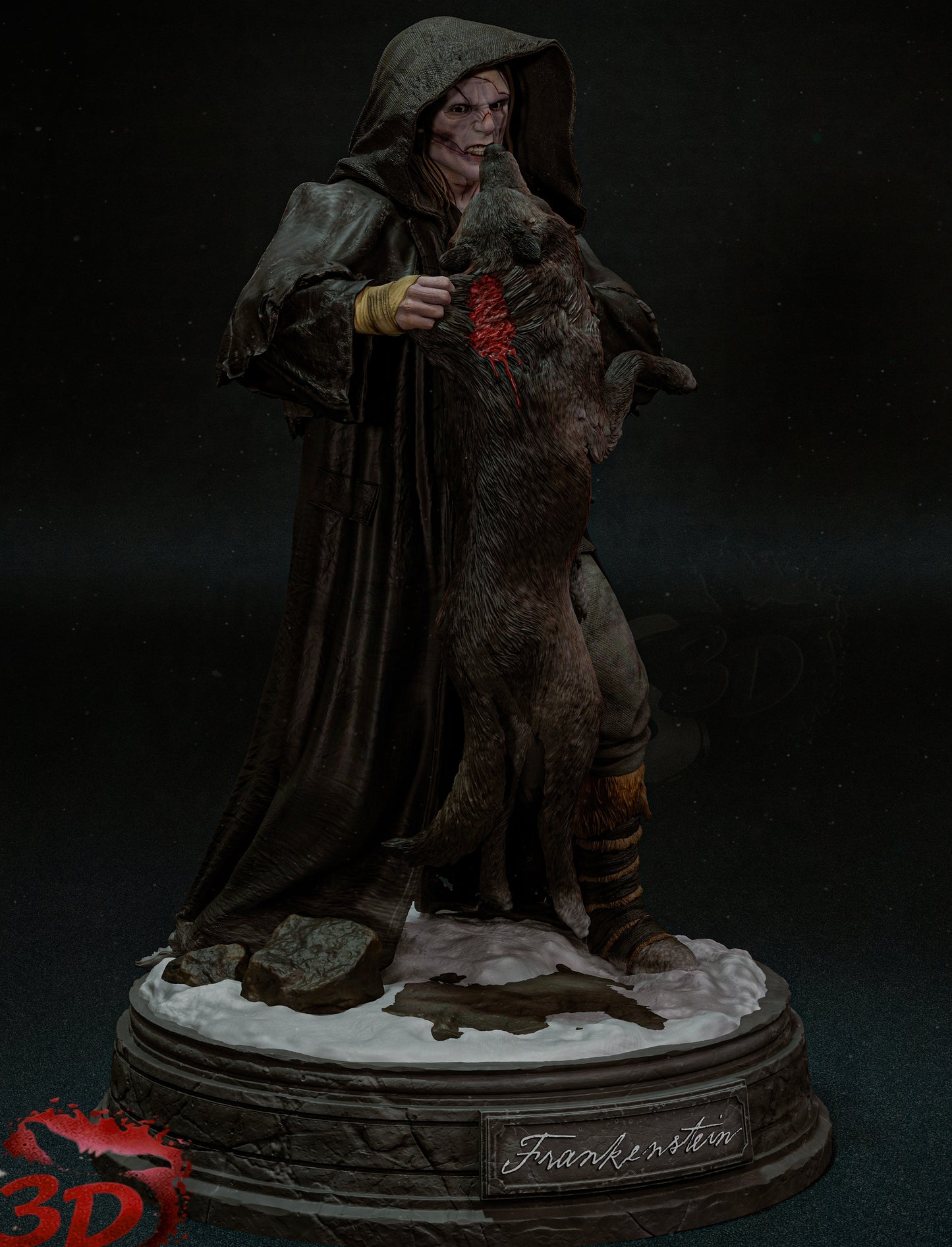 Frankenstein’s Monster Sculpture (75mm to 500mm) - Unassembled/Unpainted/3D Print