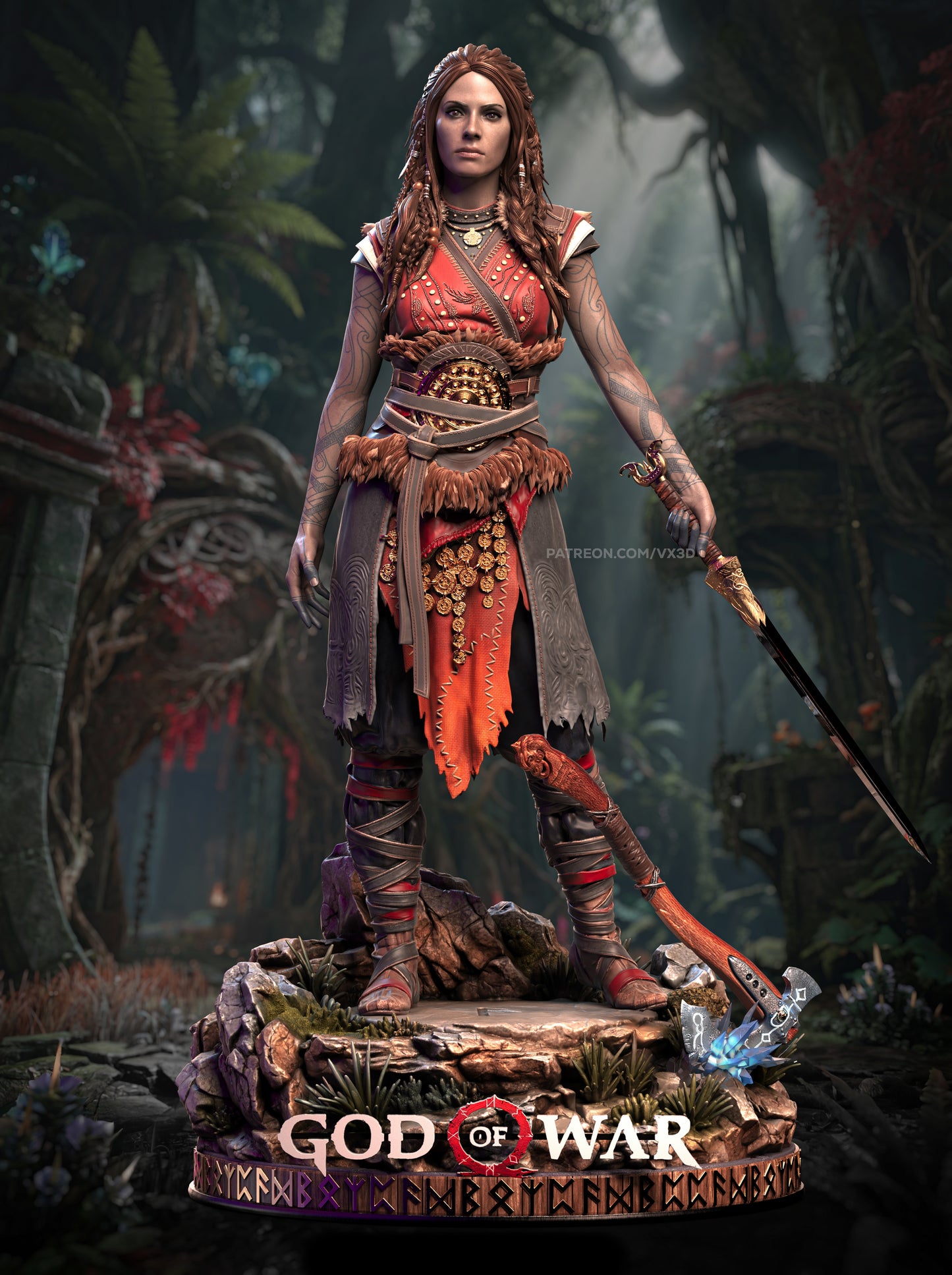 Freya - God Of War SFW/NSFW Sculpture (75mm to 500mm) - Unassembled/Unpainted/3D Print